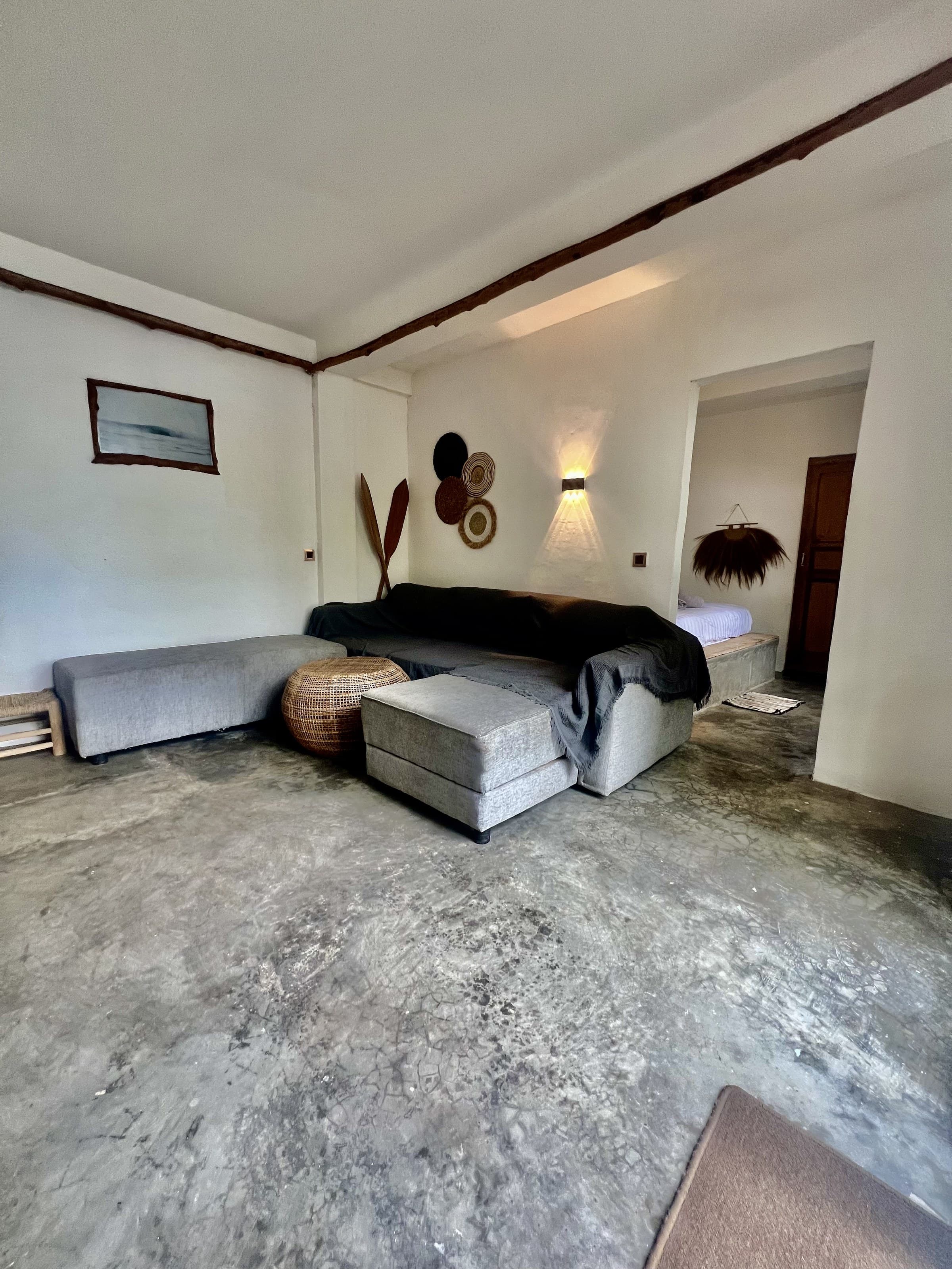 The studio bedroom